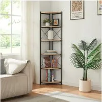 en.casa Standregal, »Ulfborg« Blumenregal mit 6 Ablagen Holzfarben/Schwarz 160x30x30cm