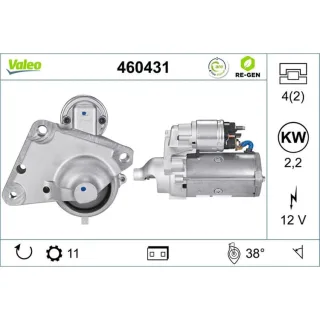 Valeo Starter 2,2 kW Citroen DS Mini Opel Peugeot Suzuki 460431