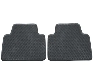 2x Gummi Fußmatten Gummifußmatten HOHER RAND Autoteppich SET für HINTEN Schwarz