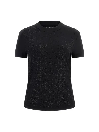 Guess - SS MOCK NECK ALL OVER 4G TEE Jet Black A996 - Gr. - S
