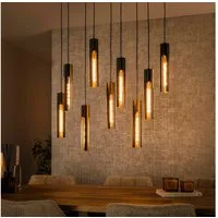famlights Pendelleuchte Pendelleuchte Alla in Schwarz E27 7-flammig