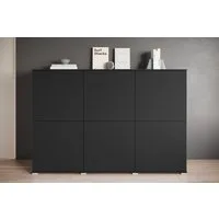 OTTO home Highboard Kenia, moderne grifflose Hochkommode mit 6 Türen, Breite 180 cm (1 St), Push-to-Open-Fronten, höhenverstellbaren Einlegeböden
