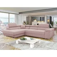 MIRJAN24 Ecksofa Torezio Cord, mit Bettkasten und Schlaffunktion, Einstellbare Kopfstützen, 274x203x70-90 cm