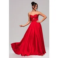 OMBRE Abendkleid Schulterfreies Satinkleid