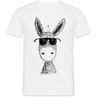 Spreadshirt T-Shirt Esel Mit Sonnenbrille Cartoon Style Geschenkidee Männer T-Shirt (1-tlg)