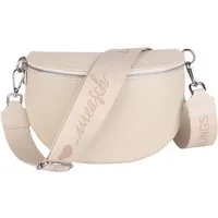 MIRROSI Bauchtasche Damen, aus Echtleder, Made in Italy,Umhängetasche, Brusttasche (Schultertasche für jeden Anlass (1 Tasche & 1 oder 2 Gurte), 26x20x8cm, Reißverschlussfach auf der Rückseite), Crossbody Bag, gemusterten& verstellbaren Schulterrieme