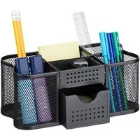 relaxdays Organizer Schreibtisch Organizer Mesh-Design, schwarz