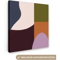 OneMillionCanvasses® Leinwandbild Formen - Abstrakt - Farben - Quadratisch, Fotodruck (1 St), Wandbild, Deko Schlafzimmer Wohnzimmer Flur 20x20 cm