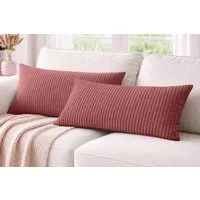 Amilian Dekokissen 40x80 cm 2er Set mit Füllung – Cord-Optik Sofakissen, mit Füllung und Bezug, formstabil, Hotelverschluss