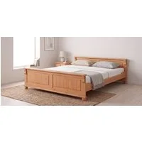 OTTO home Massivholzbett Adele (Breite 140 oder 180 cm, Landhausstil), aus massiver Kiefer, schöne Kassettenoptik, Lamellenoptik