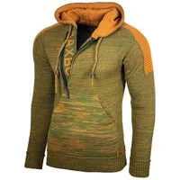 Baxboy Strickpullover Baxboy Herren Strick Pullover Kapuzenpullover Reißverschluss B_290