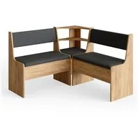 Vicco Sitzbank Roman, Goldkraft Eiche/Anthrazit, 76.6 x 41.5 cm (Set, 3-St., 5-er Set), bequeme Polsterung