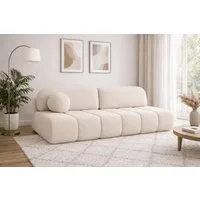 MOEBLO Sofa Fluffy aus Bouclé, Bequemes Sofa mit Schlaffunktion und Stauraum, Stilvollem Bouclé-Bezug, Couch Polstermöbel Sitzmöbel Wohnzimmermöbel 3-Sitzer-Sofa Stoffsofa, mit Relaxfunktion (BxHxT):210x88x104 cm