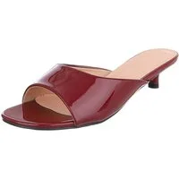 Ital-Design Damen Pantolette mit Kitten Heel und offenem Design Pantolette (91895708) Pfennig-/Stilettoabsatz Pantoletten in Bordeaux