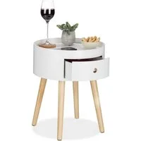 relaxdays Beistelltisch mit Schublade