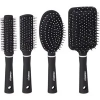 relaxdays Haarbürsten-Set Haarbürste 4er Set, weiß