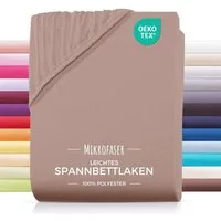 Carpe Sonno Spannbettlaken 90x200 100x200 140x200 160x200 180x200 200x200 Mikrofaser Polyester, Mikrofaser, Gummizug: rundum, (1 Stück), Weiches Spannbetttuch Bügelfrei & Pflegeleicht, 100x200 Braun
