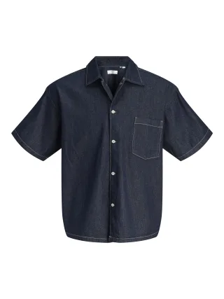 JACK&JONES - JJORGAUSTIN DENIM SHIRT SS LN Blue Denim - Gr. - XL