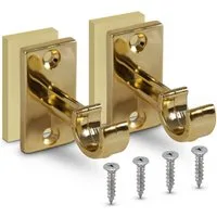 Bestlivings Gardinenstangenhalterungen Ersatzhalter, Cafehausstangen bis Ø12 mm, (4-St., inkl. Schrauben und Klebepads), Ersatzträger für Gardinenstangen, Cafehausstangen, Scheibenstangen