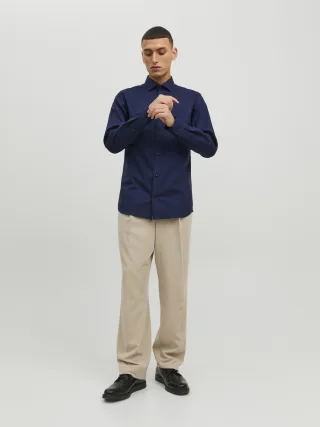 JACK&JONES - JPRPARKER SHIRT L/S NOOS Blau - Gr. - XL