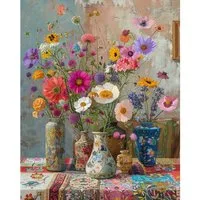 CLTYQ Malen nach Zahlen Malen-nach-Zahlen-Set für Erwachsene, Blumenmuster, Leinwand 40x50 cm, geeignet für Aquarell-, Acryl- und Ölmalerei, zu Dekorationszwecken.