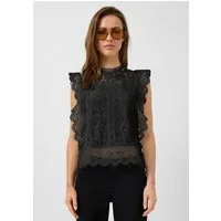 QS Blusentop Bluse Blusentop aus Spitze