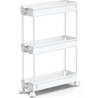 SPACEKEEPER Servierwagen 3-stöckiger schmaler Rollwagen, Badorganizer, Küchenorganizer, (1 St), Mobiler Aufbewahrungswagen für enge Nischen, Küche & Wäscherei