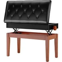 TLGREEN Klavierbank,Klavierhocker Höhenverstellbar 48-58CM (Keyboardbank Klavierstuhl), Pianobank mit Stauraum, PU Lederkissen,bis 150KG Belastbar