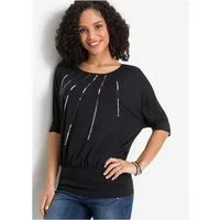 bonprix T-Shirt Oversize-Passform, Halbarm-Design, aus Viskose-Mix