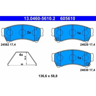 ATE Bremsbel?ge vorne Mazda 6 Stufenheck Sport Kombi 1.8 - 2.5