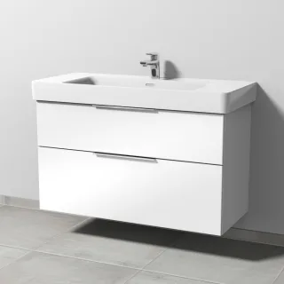 Sanipa 3way Waschtischunterbau zu Laufen Pro S Waschtisch mit 2 Auszügen, Weiß-Glanz UF77078