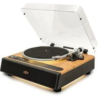 House of Marley EM-JT401-SB Soul Rebel mit integrierten Stereo-Lautsprechern Turntable Plattenspieler (Riemenantrieb, Bluetooth®, 2 × 10 W Lautsprecher, Audio-Technica AT3600L Tonabnehmer)