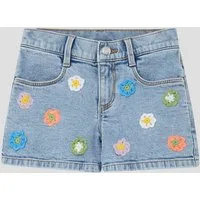 s.Oliver Jeansshorts Jeans-Hose Jeans-Shorts mit Blumenapplikation