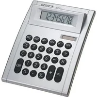 GENIE Taschenrechner Taschenrechner 50 DC, 8-stellig, Solar und Batterie, angewinkeltes Display, silber