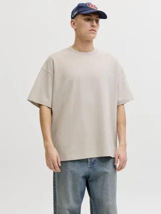 JACK&JONES - JJEBARRON TEE SS O-NECK NOOS Moonbeam - Gr. - XL