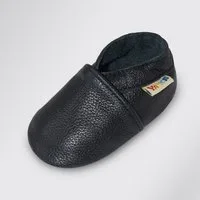 Yalion Baby Schwarz Leder Lauflernschuhe Babyschuhe Jungen Mädchen Baby Krabbelschuh (1-tlg) Baby Schuh aus echtem Leder,Barfußgefühl & rutschfester Sohle
