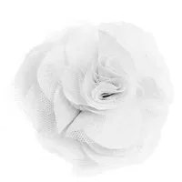 maDDma Haarspange Textilblüte Rose Ø9cm Ansteck Blüte Spange Haarspange Sicherheitsnadel, weiß