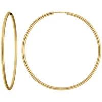 Schmuck Krone Paar Creolen Paar Ohrringe Creolen rund schlicht aus 333 Gelbgold 48x2mm, Gold 333