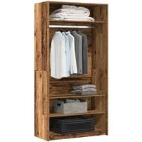 vidaXL Schrankmodule Kleiderschrank Altholz-Optik 100x50x200 cm Holzwerkstoff