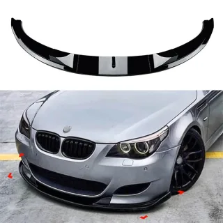 Front Bumper Lip Spoiler Splitter ABS Plastic Gloss Black Waterproof Scratch Protection Auto Body Kit Fit For BMW 5 Seri