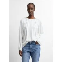 comma Langarmbluse Bluse Satinbluse mit Raffung
