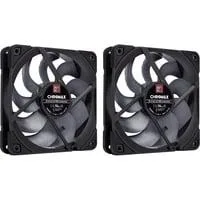 NF-A12x25 G2 PWM Sx2-PP chromax.black, Gehäuselüfter schwarz, PWM-Anschluss, 2 Lüfter, 120 mm