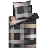 JOOP! Bettwäsche JOOP! Mako Satin Bettwäsche Woven 4108-9 Ebony Streifen 135x200, 2 teilig