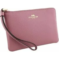 COACH Clutch Damen Handgelenktasche Wristlet Leder Tasche Handtasche, Crossgrain-Leder,Zwei Kreditkartenfächer für mehr Übersichtlichkeit