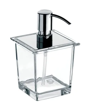 emco liaison Seifenspender für Reling Glasteil klar, Metallpumpe,365 ml, chrom,182100106 182100106