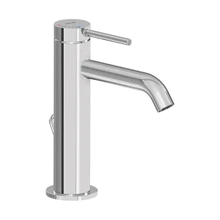 VitrA Minimax Round Einhebel-Waschtischmischer mit Ablaufgarnitur BluEco Höhe 20 Chrom,A43533ENGX A43533ENGX
