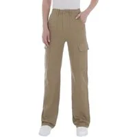Ital-Design Cargohose Damen Freizeit Stoffhose in Beige