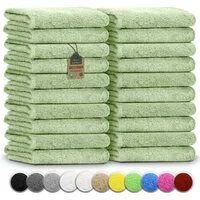 NatureMark Gästehandtuch 20er-Sparpack Frottier Gästetücher 30x50cm, 100% Baumwolle (20-St), GÃ¤stehandtuch 30x50cm Moos grÃ¼n