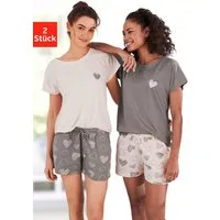 Vivance Dreams by Lascana Shorty (Packung, 2 Stück) mit süßem Herzprint
