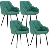Woltu 4-Fußstuhl (Set, 4 St), Esszimmerstühle ergonomischer aus Samt